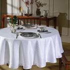 Toalha de Mesa - Jacquard Requinte II - Floral - Branco - Redonda - 4 Lugares - Dohler