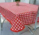 Toalha de Mesa Lindas Estampa Viva 2,80x1,50 Vermelho Xadrez - AmoeShop