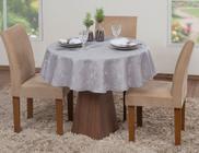 Toalha De Mesa Luxo Redonda Sala Jantar Jacquard 4 Lugares