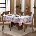 Toalha De Mesa Natal Natalina p/ 6 Lugares Retangular 2,20 X 1,5 - Nalu Casa e Decoraçao