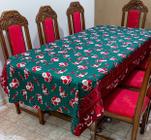 Toalha De Mesa Natal Retangular 100 % Poliéster 220 X 150 Cm