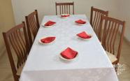 Toalha de mesa quadrada 1,00 x 1,00 em tecido jacquard branco