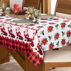 Toalha de Mesa Quadrada 1,40m x 1,40m 4 Lugares Avulsa Estampada Natalina - Decoração Natal Fim de Ano Cozinha Sala Jantar Ceia Festas