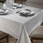 Toalha de Mesa Quadrada 4 Lugares 160x160cm Jacquard Dohler TJ-5795 Prata