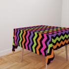 Toalha De Mesa Quadrada 4 Lugares Tecido Oxford Chevron Neon TL284 - 140x140cm - Core Decore