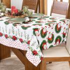 Toalha de Mesa Quadrada Avulsa Estampada Natalina 1,40m x 1,40m para 04 Lugares - Decoração Festas Natal Fim de Ano