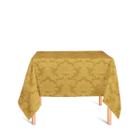 Toalha de Mesa Quadrada em Tecido Jacquard 100% Poliéster Medalhão Dourado Ouro Vibrante