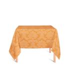 Toalha de Mesa Quadrada em Tecido Jacquard 100% Poliéster Medalhão Laranja