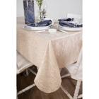 Toalha de Mesa Quadrada em Tecido Jacquard Bege Marfim Adamascado Tradicional - Jacquard Tradicional