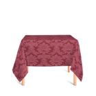 Toalha de Mesa Quadrada em Tecido Jacquard Vinho Marsala Medalhão Tradicional - Jacquard Tradicional