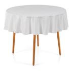 Toalha de Mesa Redonda 4 Lugares Jacquard Melli Branca Karsten