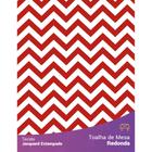 Toalha de Mesa Redonda em Tecido Jacquard Estampado Chevron Vermelho