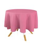 Toalha de Mesa Redonda em Tecido Jacquard Rosa Bebê Liso Tradicional - Jacquard Tradicional