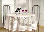 Toalha De Mesa Redonda Renda Jacquard 1,60 Mts 4 Lugares