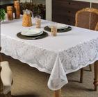 Toalha de Mesa Renda Costela de Adão Quadrada 140cm x 140cm - Botânica Branco