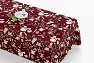 Toalha De Mesa Retangular 12 Lugares Tecido Oxford TLZ24 - Ornamentos de Natal Marsala - 300x110cm - Core Decore