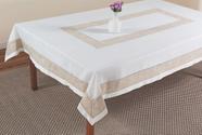 Toalha de Mesa Retangular 6 lugares 180x225cm Linho bordado - Rafimex