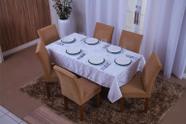 toalha de mesa retangular 6 lugares jacquard 1,35x2,00 - BF confeccoes