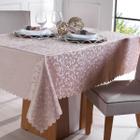 Toalha De Mesa Retangular 8 Lugares Jacquard Adamascado Com Acabamento Ultrassonic Areia - Tessi