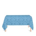 Toalha de Mesa Retangular em Tecido Jacquard Azul Piscina Medalhão Tradicional - Jacquard Tradicional