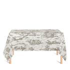 Toalha de Mesa Retangular em Tecido Jacquard Estampado Toile de Jouy Bege