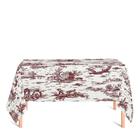 Toalha de Mesa Retangular em Tecido Jacquard Estampado Toile de Jouy Marsala