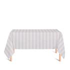 Toalha de Mesa Retangular em Tecido Jacquard Off-White Listrado Tradicional - Jacquard Tradicional