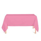 Toalha de Mesa Retangular em Tecido Jacquard Rosa Bebê Liso Tradicional