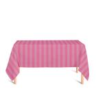 Toalha de Mesa Retangular em Tecido Jacquard Rosa Pink Chiclete Listrado Tradicional - Jacquard Tradicional