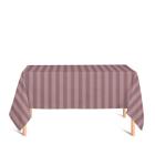 Toalha de Mesa Retangular em Tecido Jacquard Rose e Marrom Listrado Tradicional