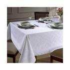 Toalha de Mesa Retangular Jacquard Requinte Liso 8 Lugares - Quadriculados - Döhler