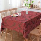 Toalha De Mesa Retangular Medalhão Marrom E Marsala 3m x 1.40m - Menedecor