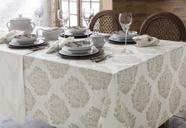 Toalha De Mesa Retangular Naturalle Damask Medalhão 180x320M