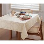 Toalha De Mesa Retangular Tecido Jacquard Palha 1,40X2,50