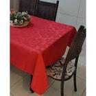 Toalha De Mesa Retangular Tecido Jacquard Vermelho 1,40X2,50 - B.F Confecçoes