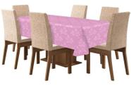 Toalha De Mesa Tecido Jacquard 8 Lugares - Rosa