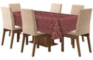 Toalha De Mesa Tecido Jacquard 8 Lugares - Vinho