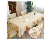 Toalha de mesa tecido linho rustico para mesa de até 8 lugares