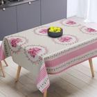 toalha de mesa termica impermeavel danubio rosa floral 2,20 X 1,40 6 cadeiras