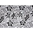 toalha de mesa termica plastico impermeavel floral preto e branco 4,50 x 1,40