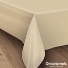 Toalha De Mesa Térmica retangular impermeável Pvc Linho Bege Clean 2,30 x 1,40 6 cadeiras