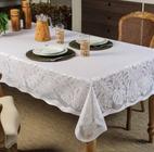 Toalha De Renda Retangular 1,40m X 2,10m Branca ideal para mesa de 6 lugares