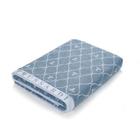 Toalha de Rosto Trussardi Speciale 48x90cm Azul com Monograma Jacquard 540g/m²