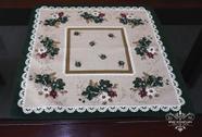 Toalha / forro de centro de mesa toalha de cha em linho estampado floral