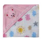 Toalha fralda com capuz bordado para bebê 100% algodao - menino e menina