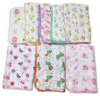 Toalha Fralda Luxo Estampada 70cm X 110cm Com Crochê