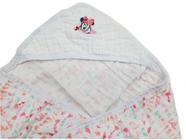 Toalha Fralda Soft Bordada Disney Com Capuz Bebê 85x85cm - Dugu