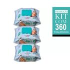 Toalha / Lenços Umedecidos Kit Com 3 de 120 Unidades - Marigold Baby