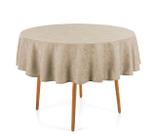 Toalha Mesa Redonda 4 Lugares Jacquard Dominic Marrom