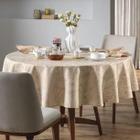 Toalha Mesa Redonda 6 Lugares Jacquard Aurora Bege Mescla - Karsten